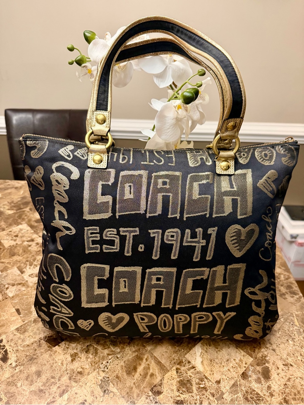 Coach Poppy Storypatch Glam Tote - Picture 6 of 15